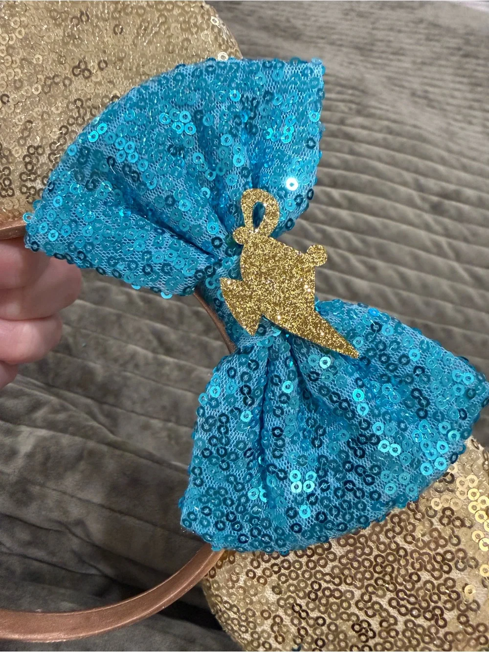 Aladdin Genie Lamp Minnie Mouse Sequined Ears headband inspired by Disney